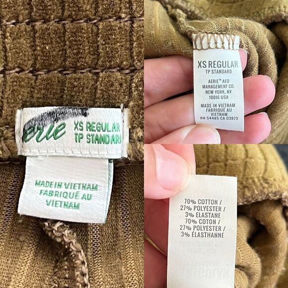 Aerie Women's Size XS Groove Corduroy Pull On Flare Pants Velour Leggings Retro - Picture 5 of 9